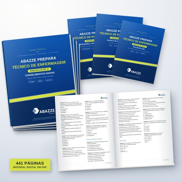 Capa do material Preparatório para concurso — Técnico em Enfermagem
